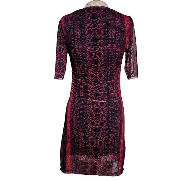 Black and Red Bodycon Mini Dress Size 4 - Picture 2 of 3